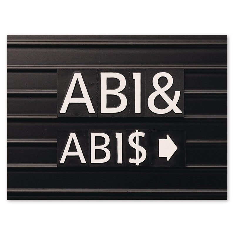 Quartet شخصيات رباعية لوحات الحروف المغناطيسية، خط هيلفيتيكا، 1 بوصة، 128 شخصية لكل مجموعة، أبيض (M1) - Image 1